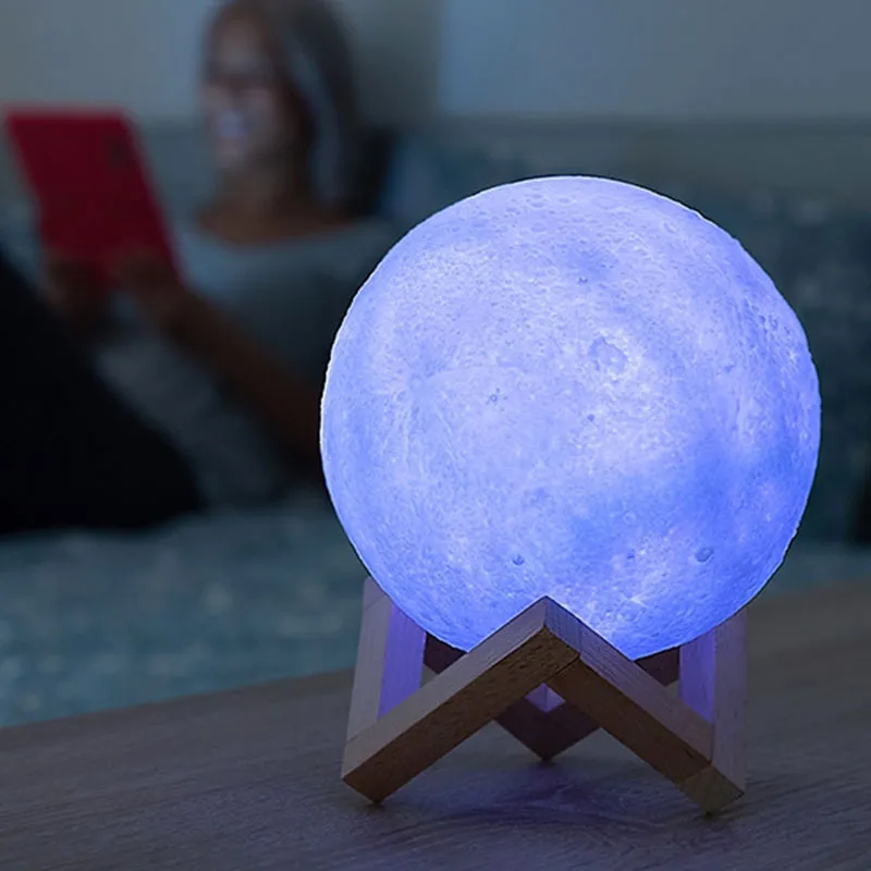 Lampe Lune LED à contrôle tactile - Ø15 cm-5