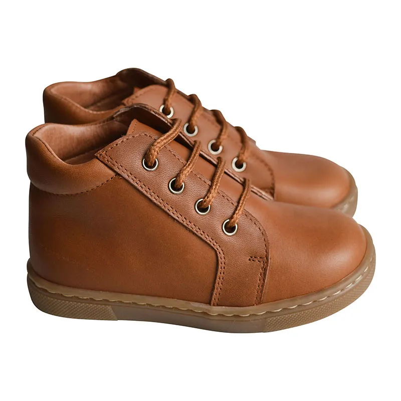 Chaussures souples à lacets Achille - Cuir Camel-0