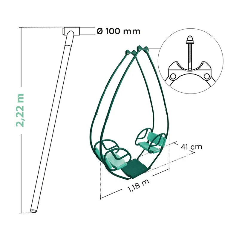 Siège balancelle pour portique 2,22m - 36m+-3