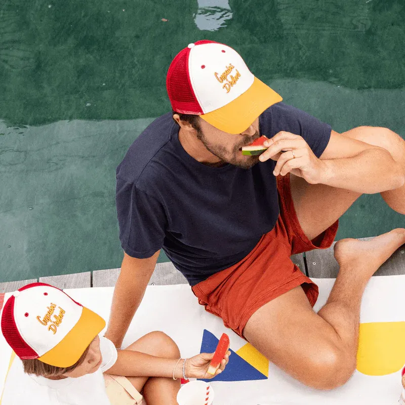 Duo Casquettes Copains d'Abord - Blanc/Orange-1