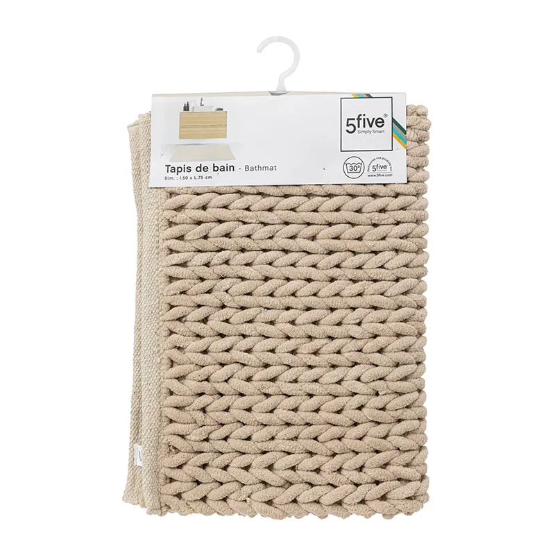 Tapis de bain épais Coloris Lin - 50x75cm-3
