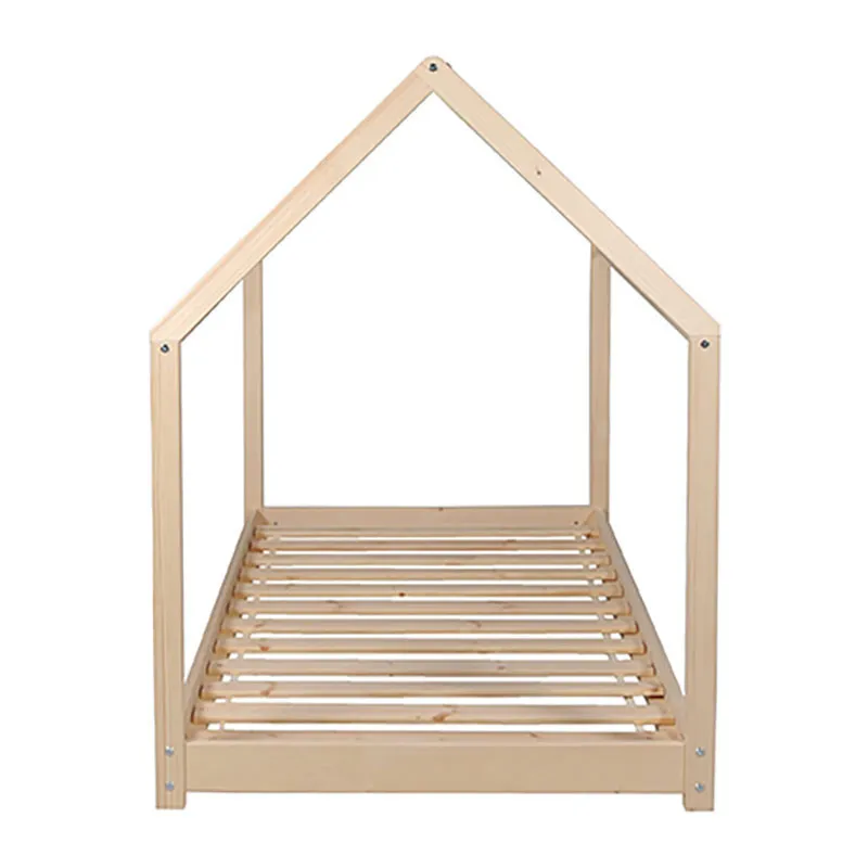 Lit cabane + Sommier Panda Brut - 90x190cm-1