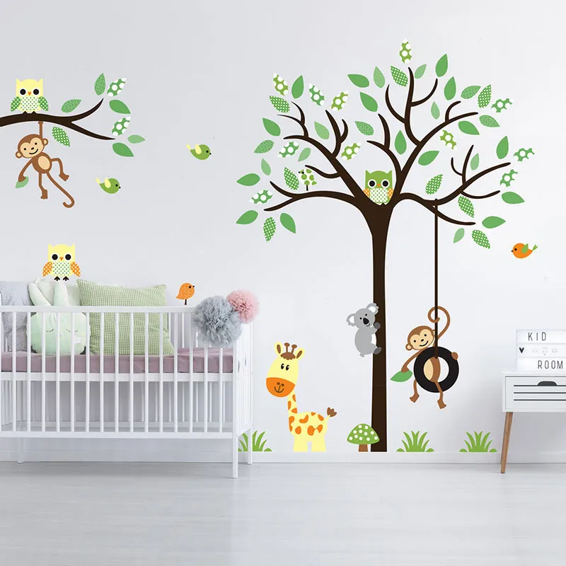 Stickers - Animaux de la jungle dans un arbre-2