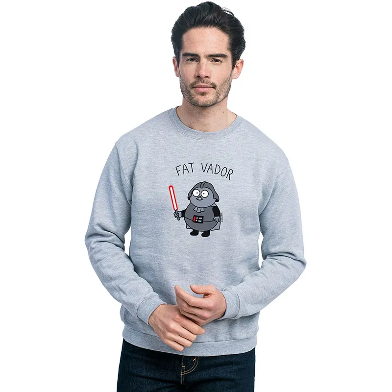 Sweat Homme Fat vador - Gris chiné-0