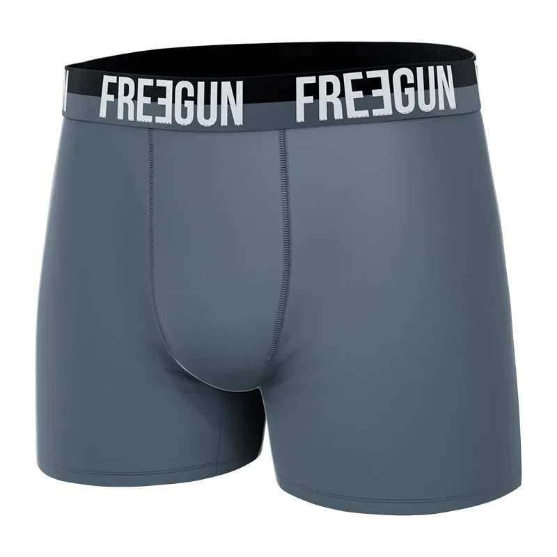 4 Boxers Homme Freegun - Noir/Gris/Blanc/Violet-14