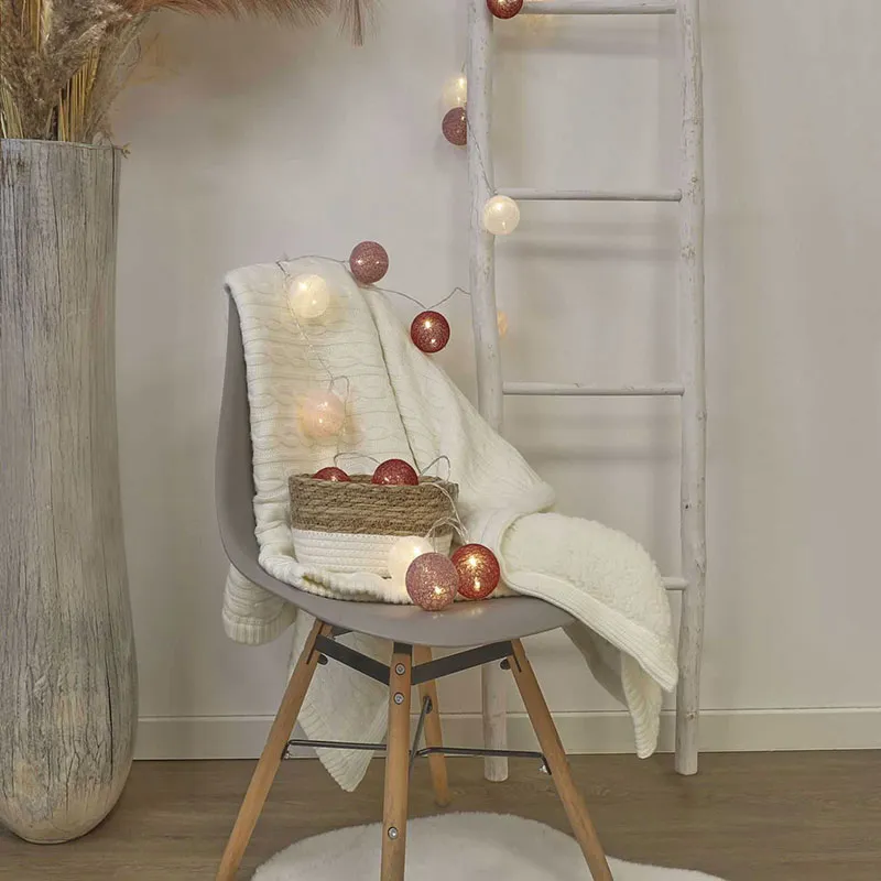 Guirlande 20 LED Rouge/Rose - 6x372cm-1