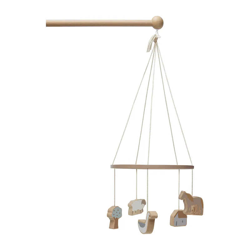 Mobile Bébé Bois Ferme - 20x20cm-0