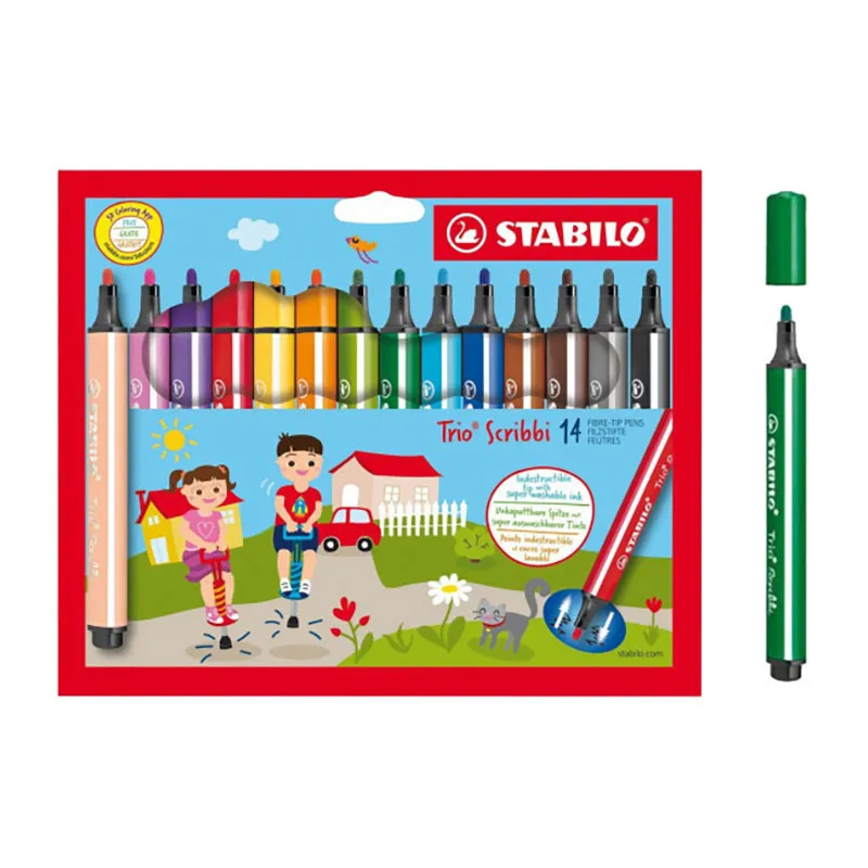 Feutres de coloriage Trio Scribbi - 14pcs - STABILO-0
