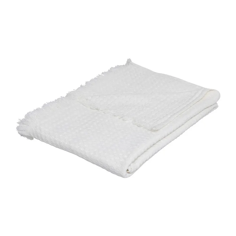 Jeté de lit nid d'abeille Widdy Blanc - 130x180cm-1