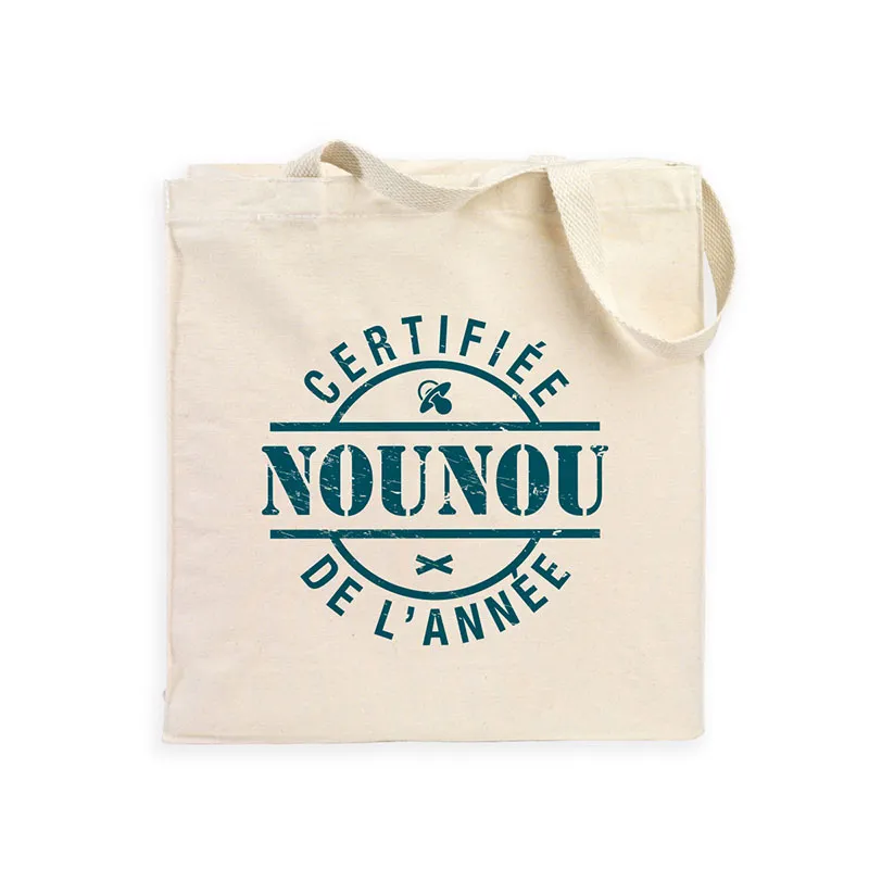 Tote bag Certifiée nounou de l'année - Naturel-0
