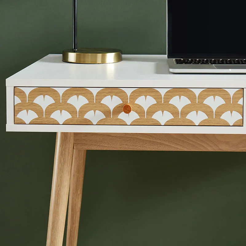 Bureau Utah effet chêne Blanc - 100x50x76cm-4