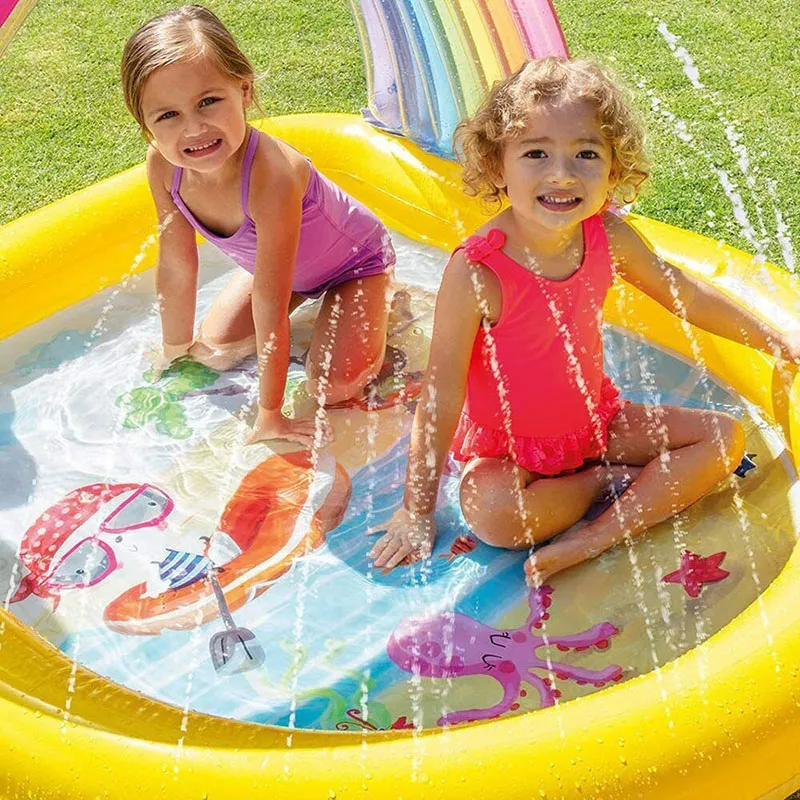 Piscine gonflable fontaine Arc-en-ciel - 147x130x86cm-2