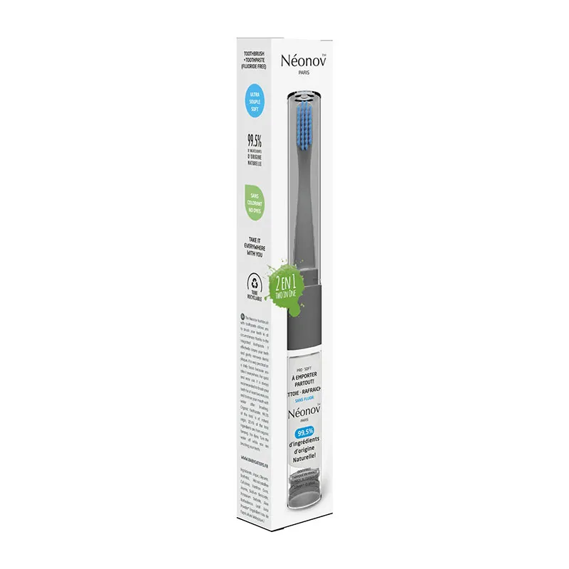3 Brosse à dents Adulte avec dentifrice 2en1 Néonov-5