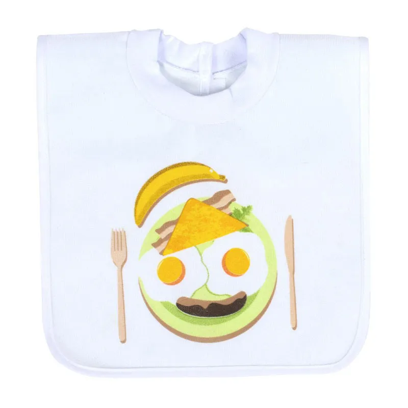 Bavoir éponge fermeture velcro Breakfast - 4m+-0