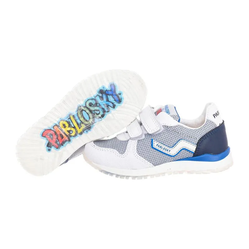 Baskets scratch Damier - Blanc/Bleu-4