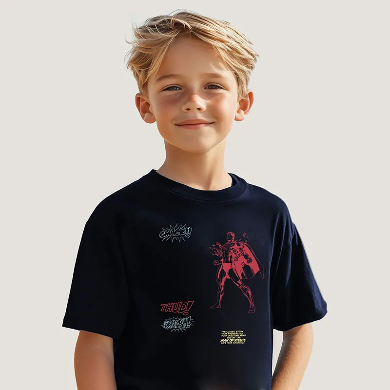 T-shirt BIO Garçon Superman 3 - Navy-0
