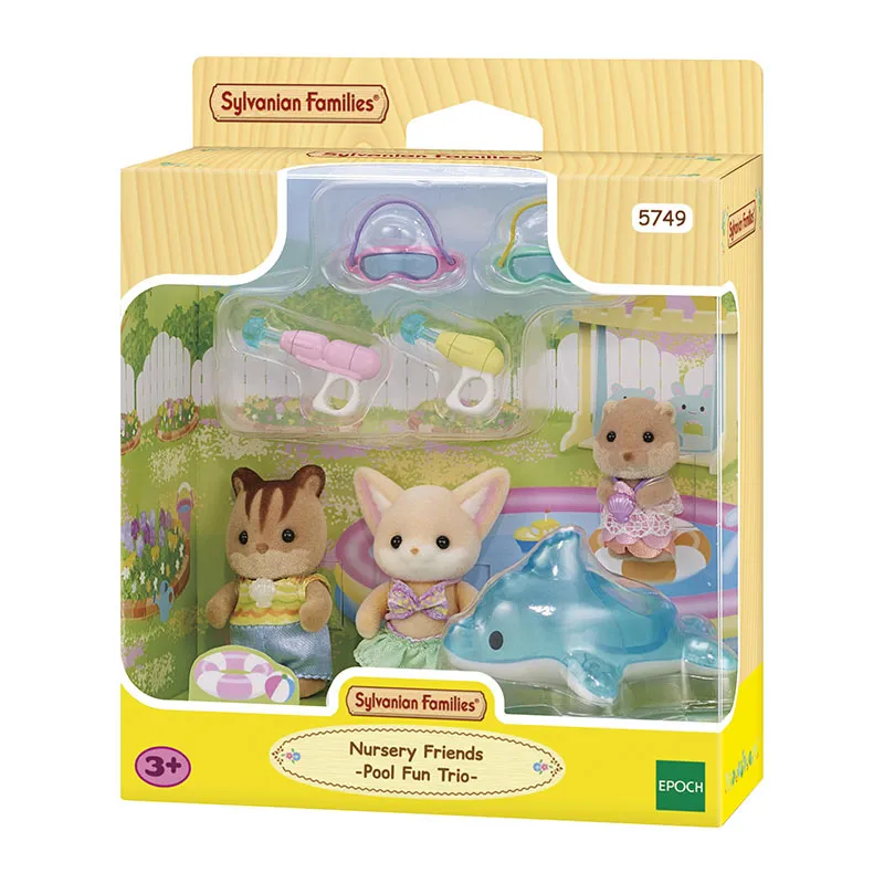Trio bébés écureuil fennec & castor à la piscine - 8pcs-4