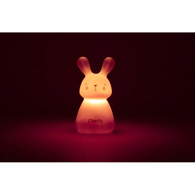 Veilleuse + Charg. Induction Solo - Lapin Rose-1