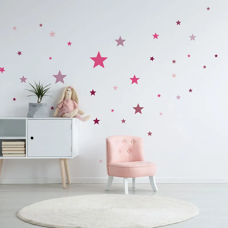 Stickers - 50 Étoiles Rose-1