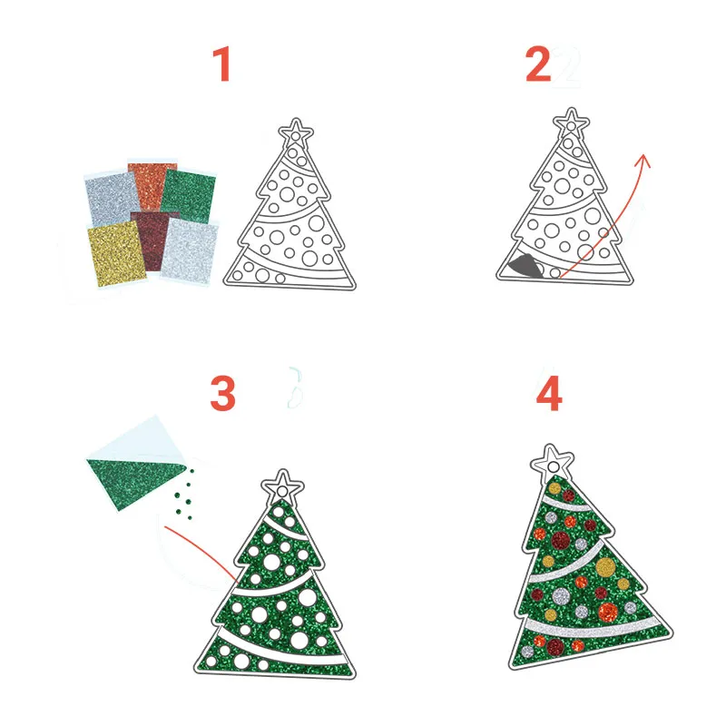 Kit DIY Décorations de Noël à pailleter 10pcs - 6+-1
