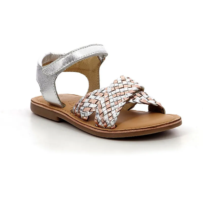 Sandales Enfant Canibraid - Argent /Rose Doré - ASTER - MOD8-0