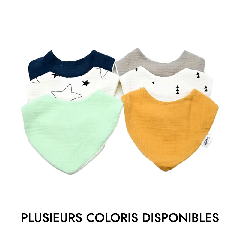 6 bavoirs bandanas Gaze de coton-1