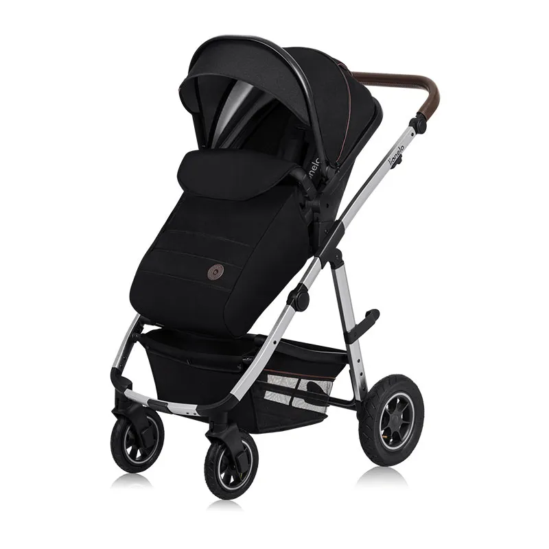 Trio Poussette Amber + Nacelle + Cosy Gr.0+ Black Silver-4