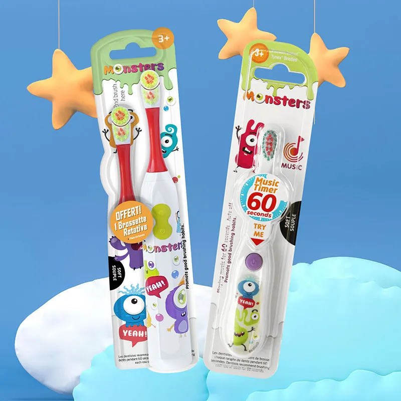 Brosse à dents électrique 2 Brossettes + Brosse à dent minuteur musical - 3+-1