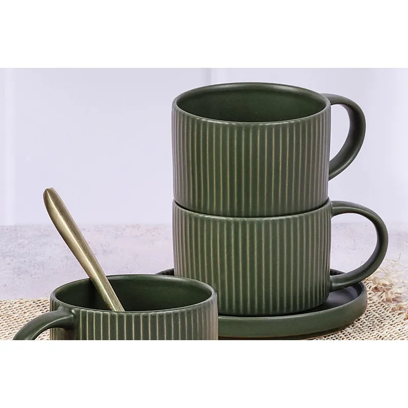 8 Tasses + soucoupes Scandi Olive - 15cl-4
