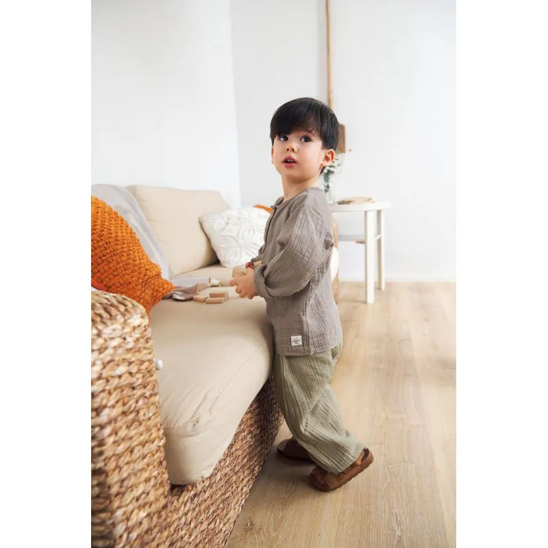 Pantalon en mousseline Coton BIO Olive - Lassig-2