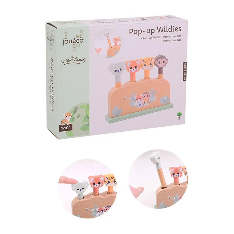 Pop-up Animaux Wildies 4pcs - 12m+-1
