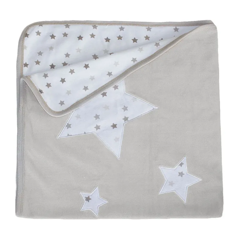Couverture Naissance Étoile Gris - 80x80cm-0