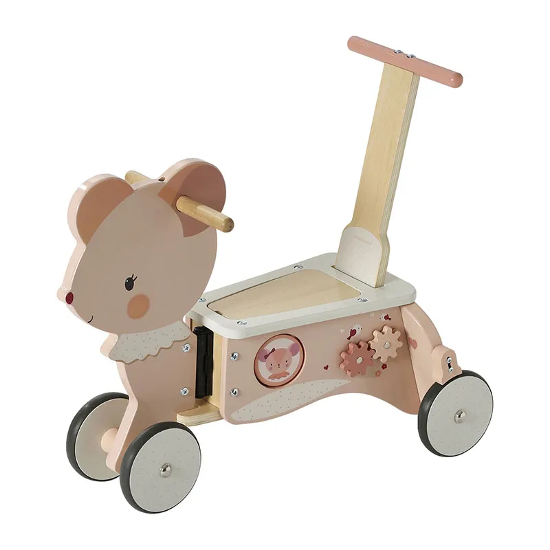 Porter chariot 2en1 en bois - Rose - 10m+-0
