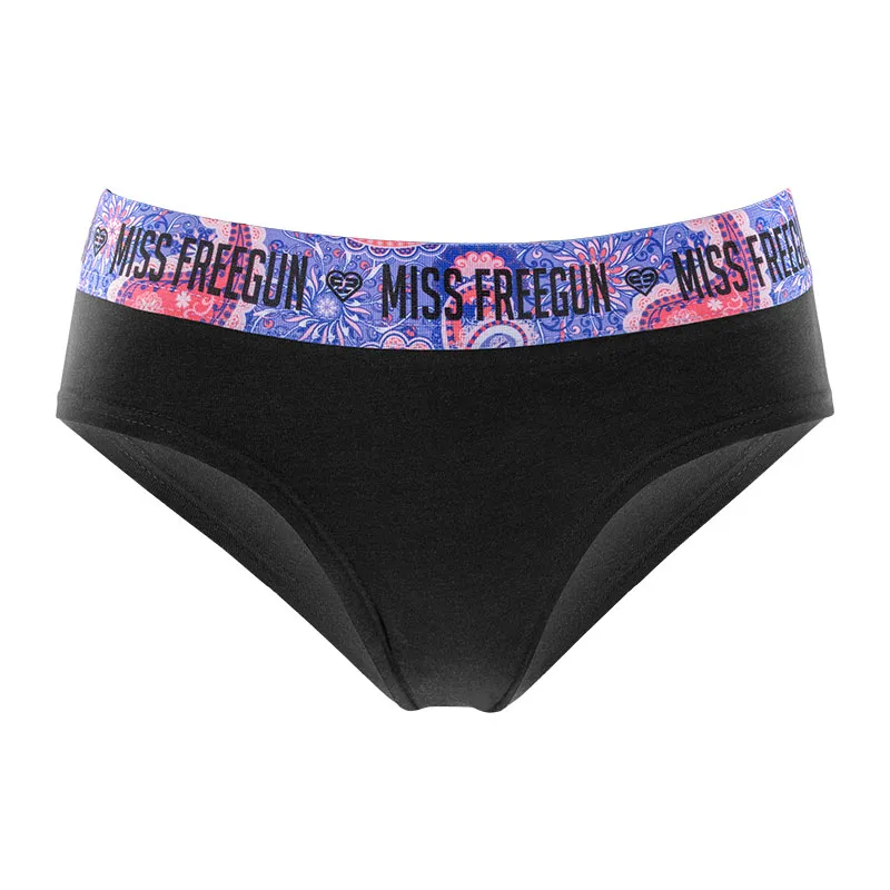 5 culottes femme en coton Ethnik - Noir/Rose/Bleu/Violet-8