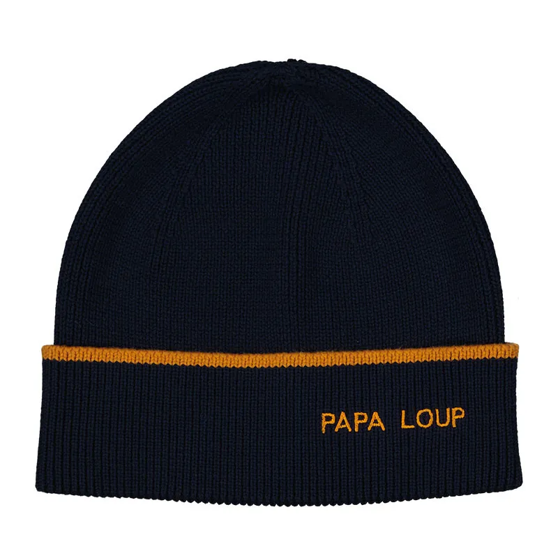Bonnet Papa loup Adulte BIO - Marine - CHAMAYE-1