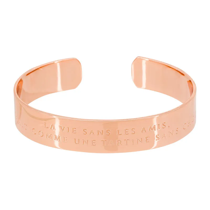 Manchette La vie sans les amis, ce serait comme une tartine sans chocolat - Laiton rosé-0