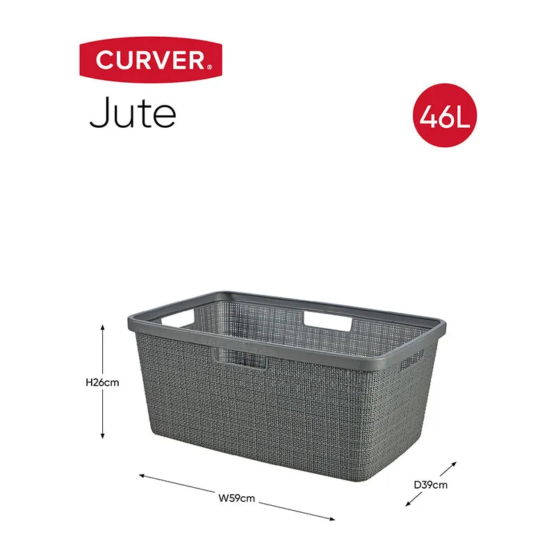 Corbeille à linge jute 70% recyclé Gris - 46L-6