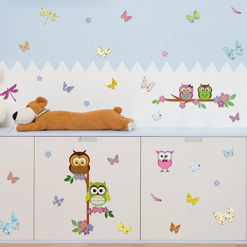 Stickers - Arbre, chouettes & Papillons-1