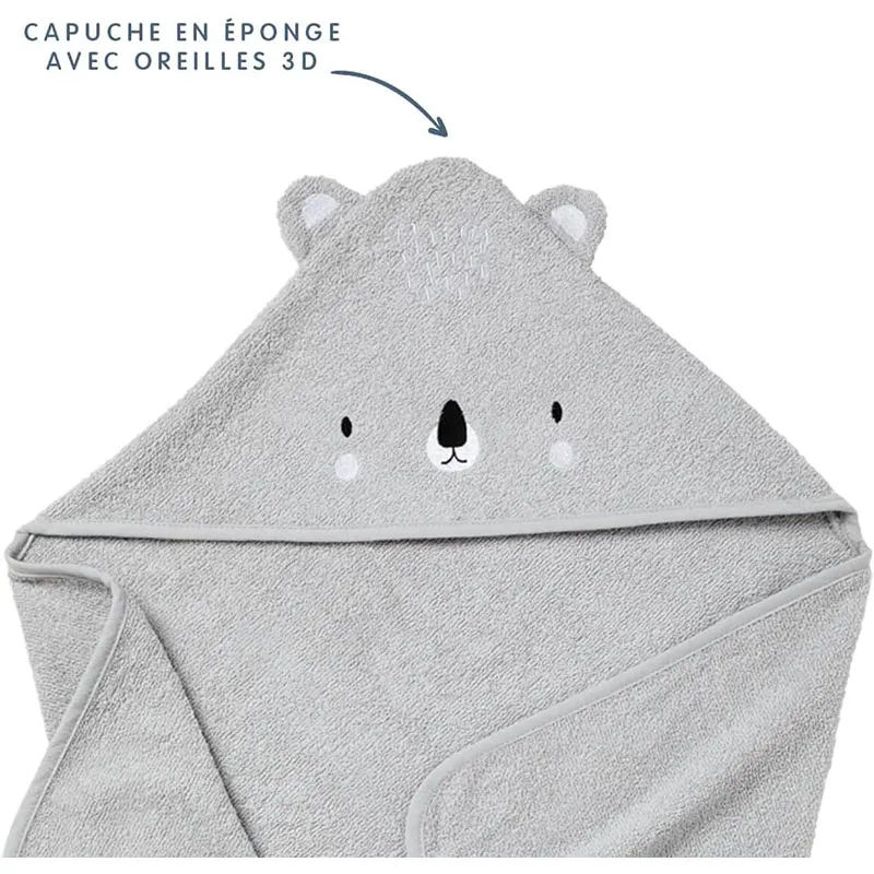 Cape de bain Coton Koala brodé - 70x70cm-2