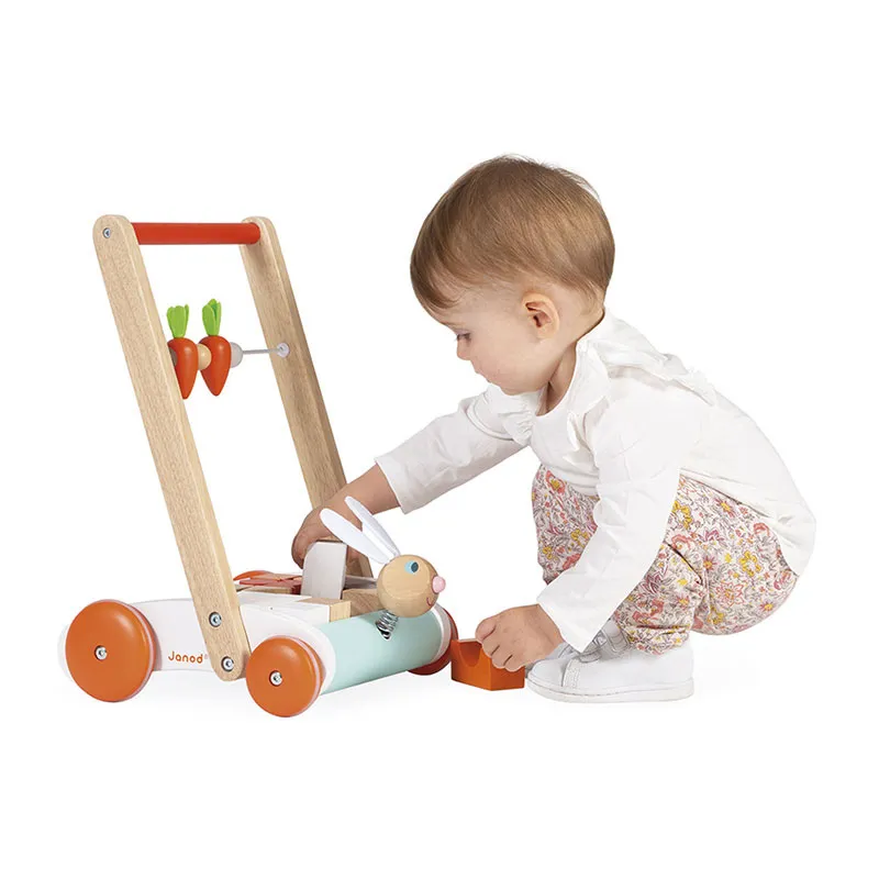Chariot de marche Lapin + 19 cubes - 12m+-7