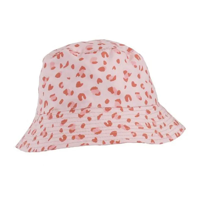 Chapeau Anti-UV Coton Léopard - Vieux Rose-1