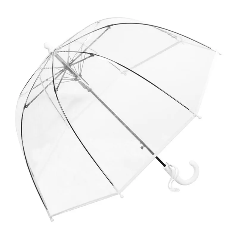 Parapluie cloche auto. enfant - Transparent/Blanc-0