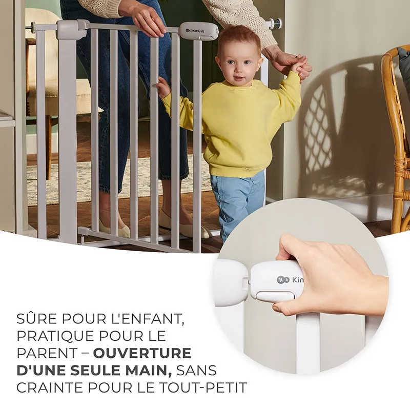 Barrière de sécurité Lock&Go Blanc/Bois - 75-103cm-8