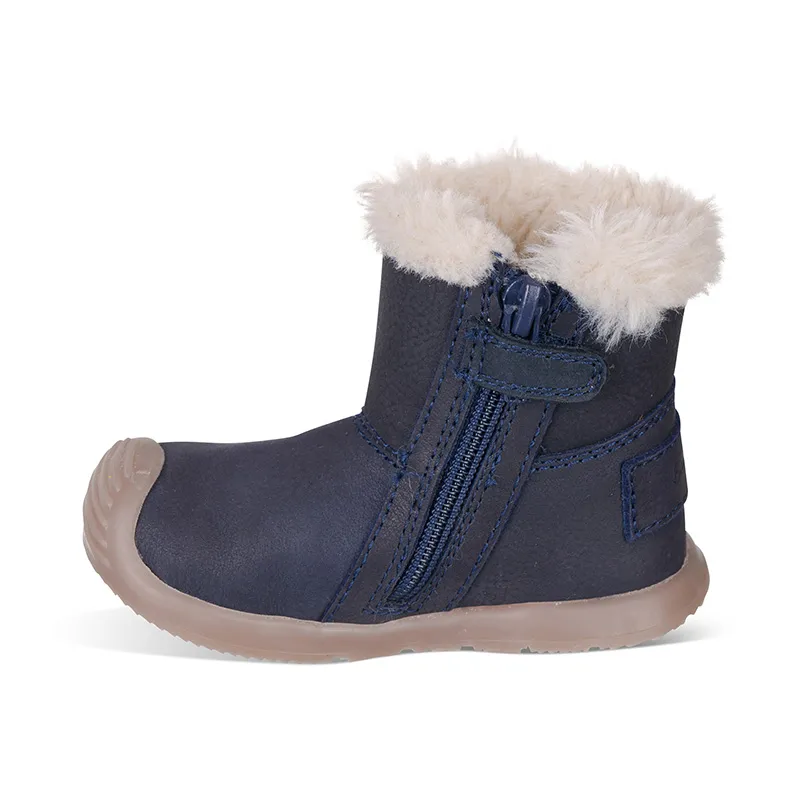 Boots zippées Fourées Cuir - Bleu-2