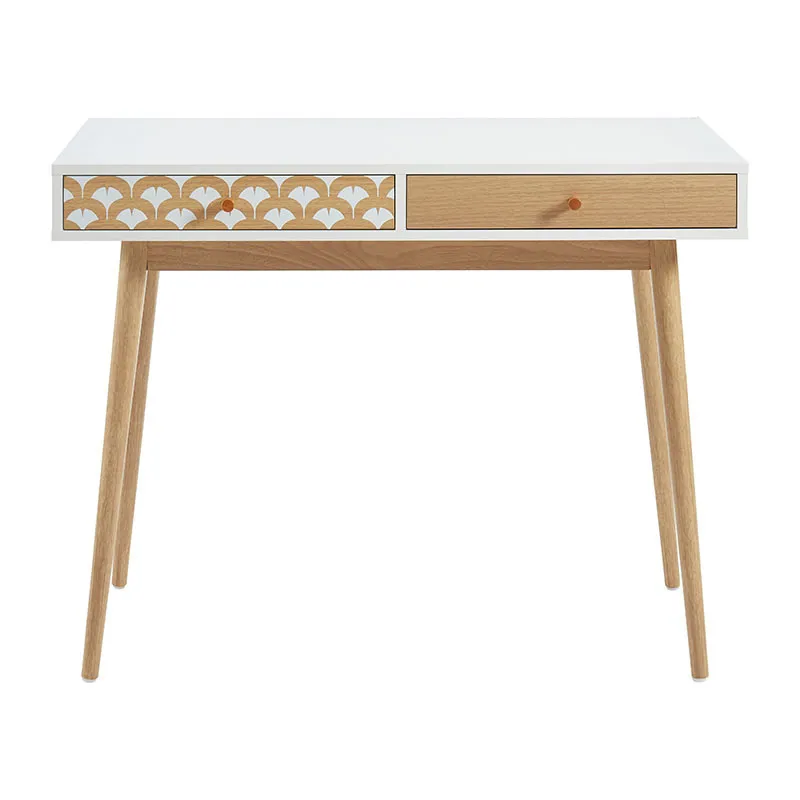 Bureau Utah effet chêne Blanc - 100x50x76cm-2