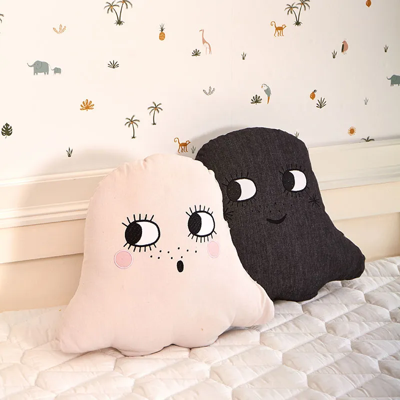 Coussin décoratif Coton BIO Fantôme - Noir-3