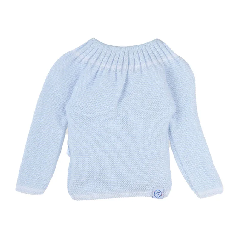 Brassière à liens - Bleu layette-1