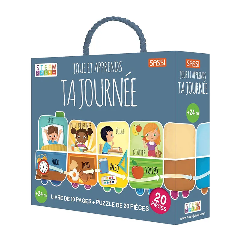 Joue et apprends, Livre + puzzle Ma journée - 24m+-0
