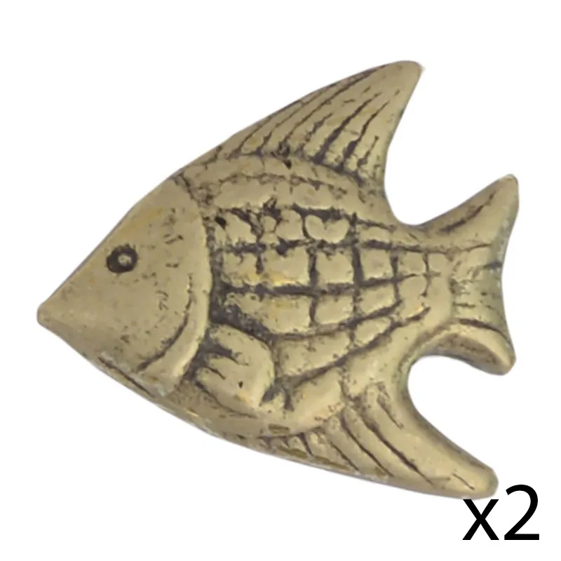 2 Boutons laiton Poisson Or - 47x44x26cm-0