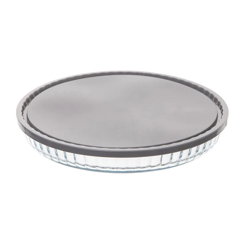 Plat à tarte verre + couvercle - Ø27,5cm-0